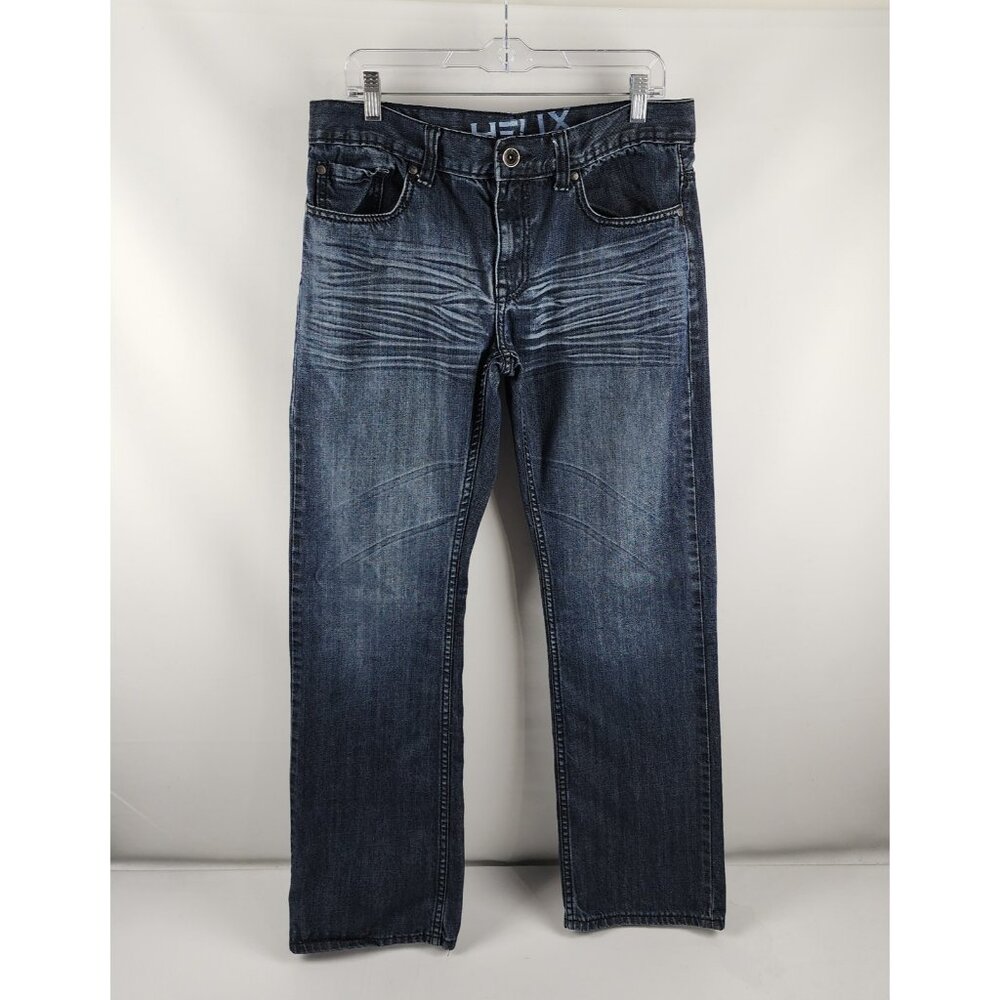 Helix Jeans Mens 32x31 Blue N56 Slim Bootcut Denim